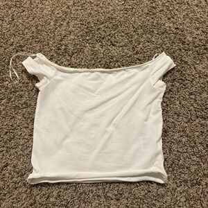 H&M Cream Off-Shoulder Crop Top